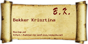 Bekker Krisztina névjegykártya