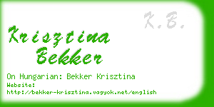 krisztina bekker business card